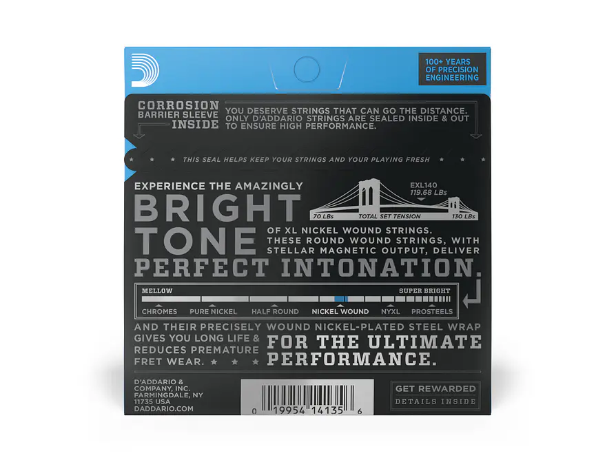 D'Addario EXL140 XL Light Top/Heavy Bottom 10-52 2