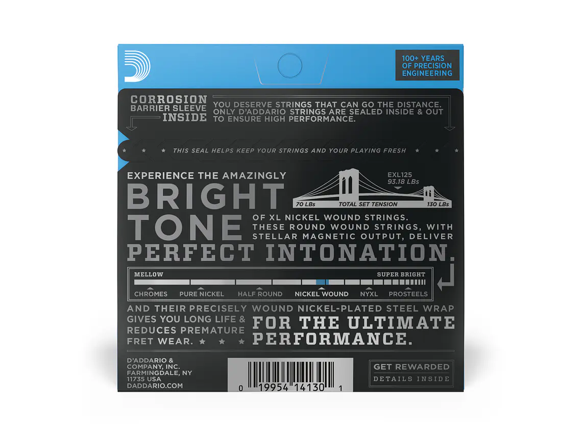 D'Addario EXL125 09/46 Super Light Top/Regular Bottom  2