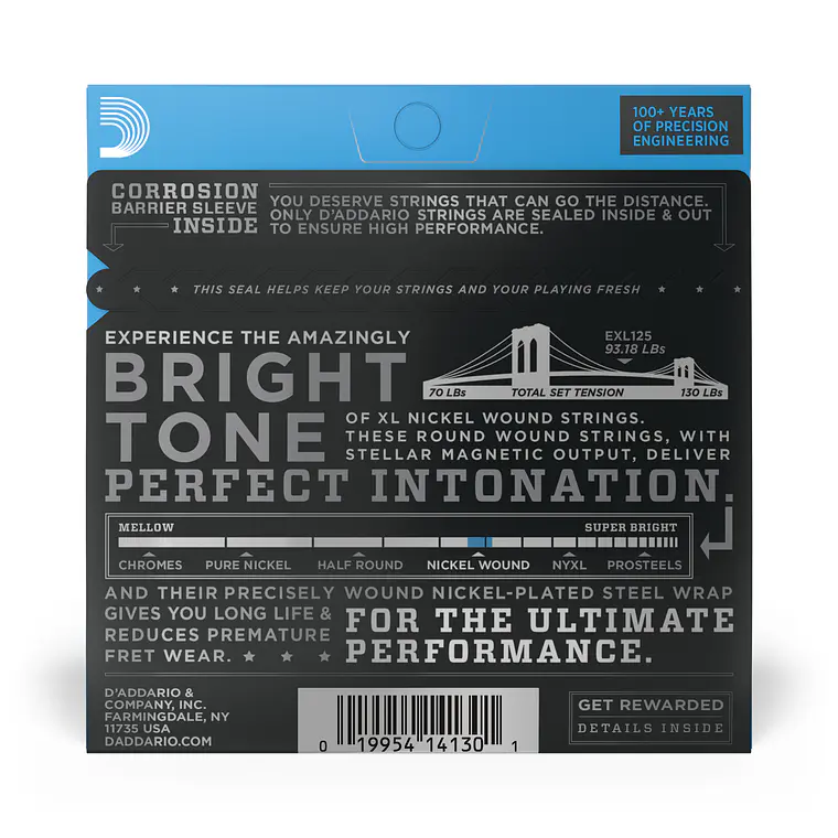 D'Addario EXL125 09/46 Super Light Top/Regular Bottom  2