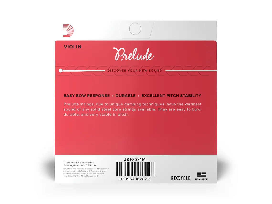 D'Addario Prelude cordas de violino 3/4 3