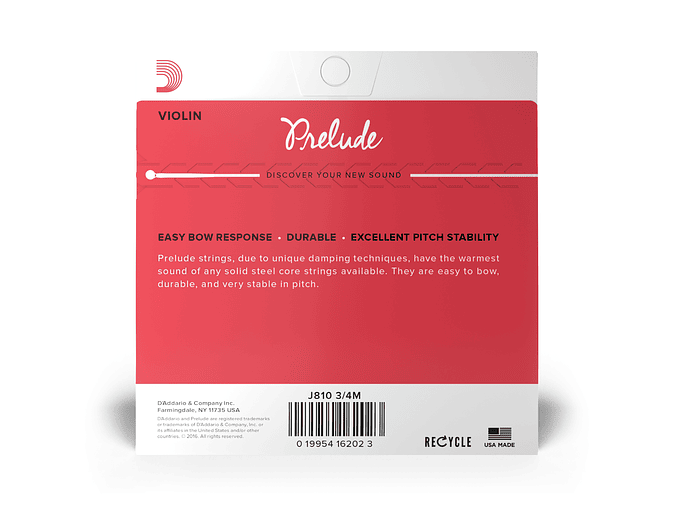 D'Addario Prelude cordas de violino 3/4 3