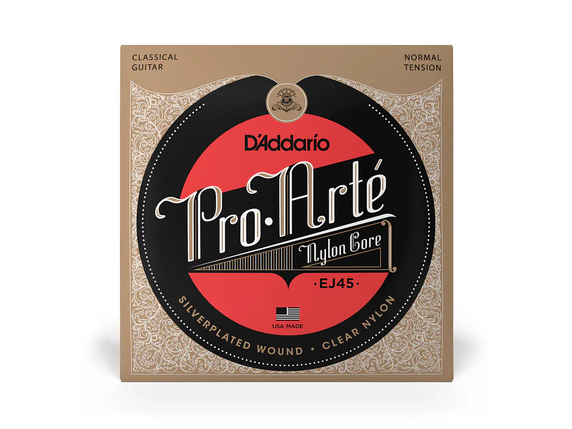 D'Addario EJ45 Pro-Arté Nylon Core Tensão Normal 1
