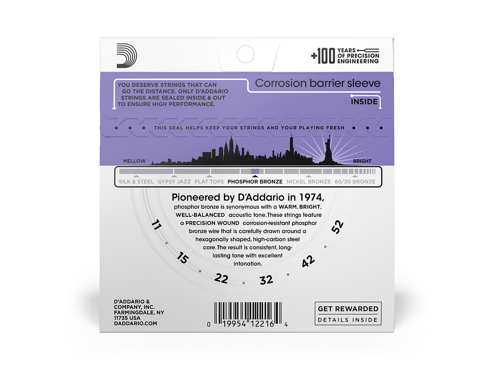 D'Addario EJ26 Phosphor Bronze 12-53 2