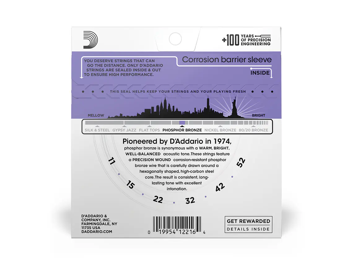 D'Addario EJ26 Phosphor Bronze 11-52 2