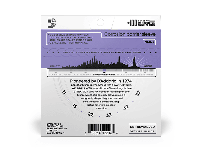 D'Addario EJ26 Phosphor Bronze 12-53 2