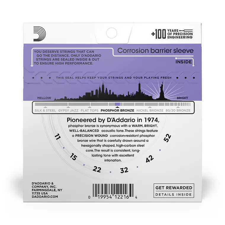 D'Addario EJ26 Phosphor Bronze 11-52 2