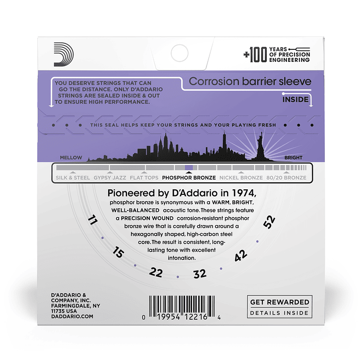D'Addario EJ26 Phosphor Bronze 12-53 2