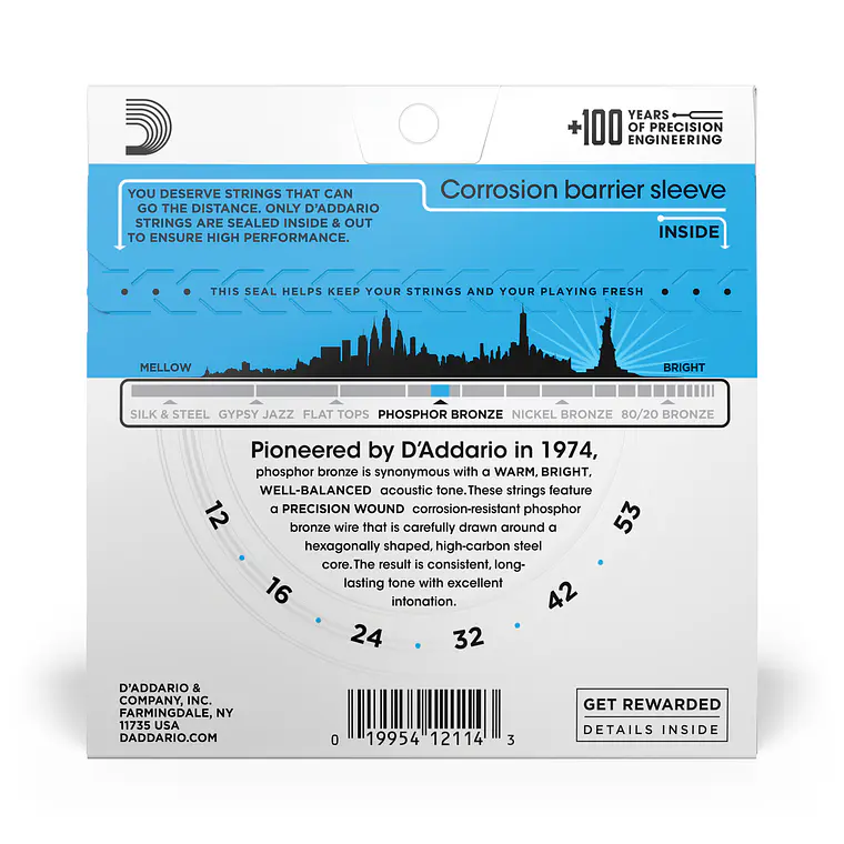 D'Addario EJ16 Phosphor Bronze Light 2