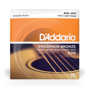 D'Addario EJ15 Phosphor Bronze Extra Light 10-47