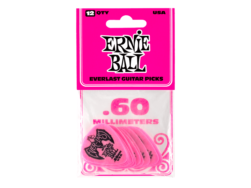 Ernie Ball Everlast 0.60mm - Pack 12 unidades -  Rosa 1
