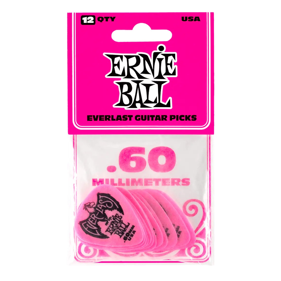 Ernie Ball Everlast 0.60mm - Pack 12 unidades -  Rosa 1