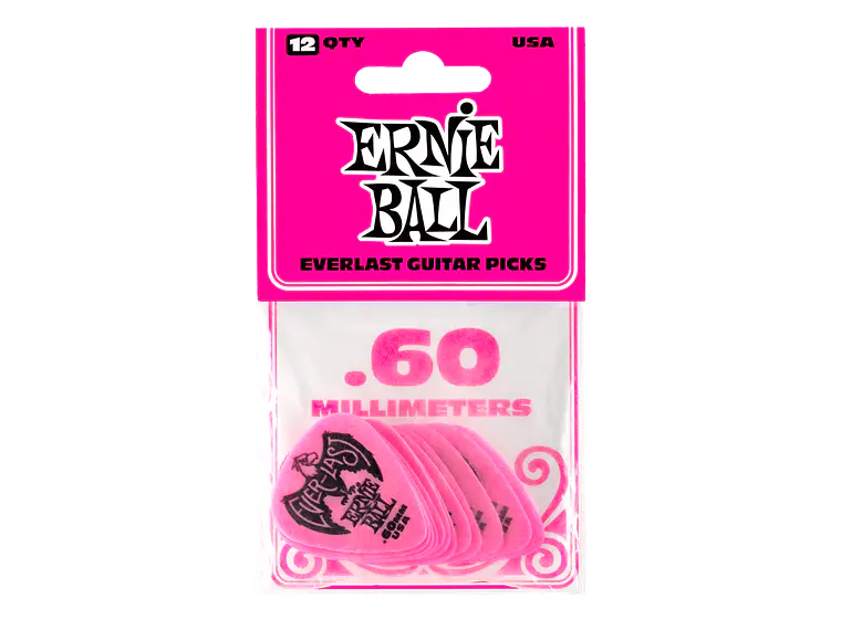 Ernie Ball Everlast 0.60mm - Pack 12 unidades -  Rosa 1