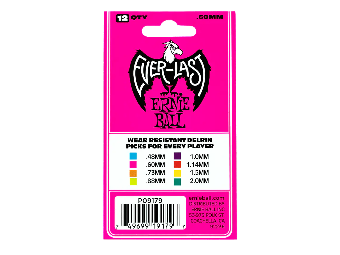 Ernie Ball Everlast 0.60mm - Pack 12 unidades -  Rosa 3