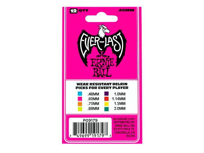 Ernie Ball Everlast 0.60mm - Pack 12 unidades -  Rosa 3