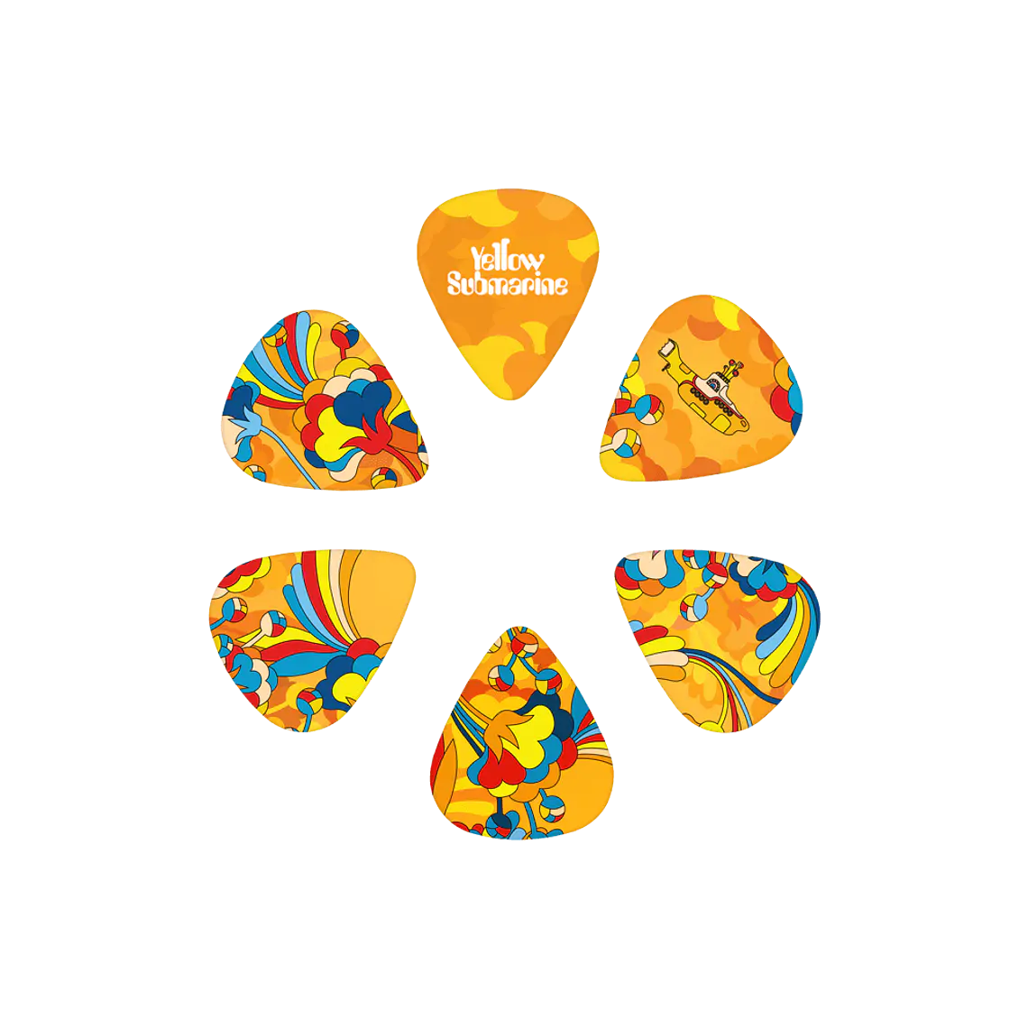 D'Addario Beatles Yellow Submarine 55th Anniversary Guitar Picks, Primrose Prairie, Medium Gauge (.70mm), 15-Pack 2