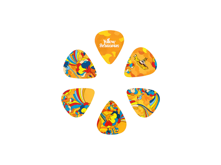 D'Addario Beatles Yellow Submarine 55th Anniversary Guitar Picks, Primrose Prairie, Medium Gauge (.70mm), 15-Pack 2