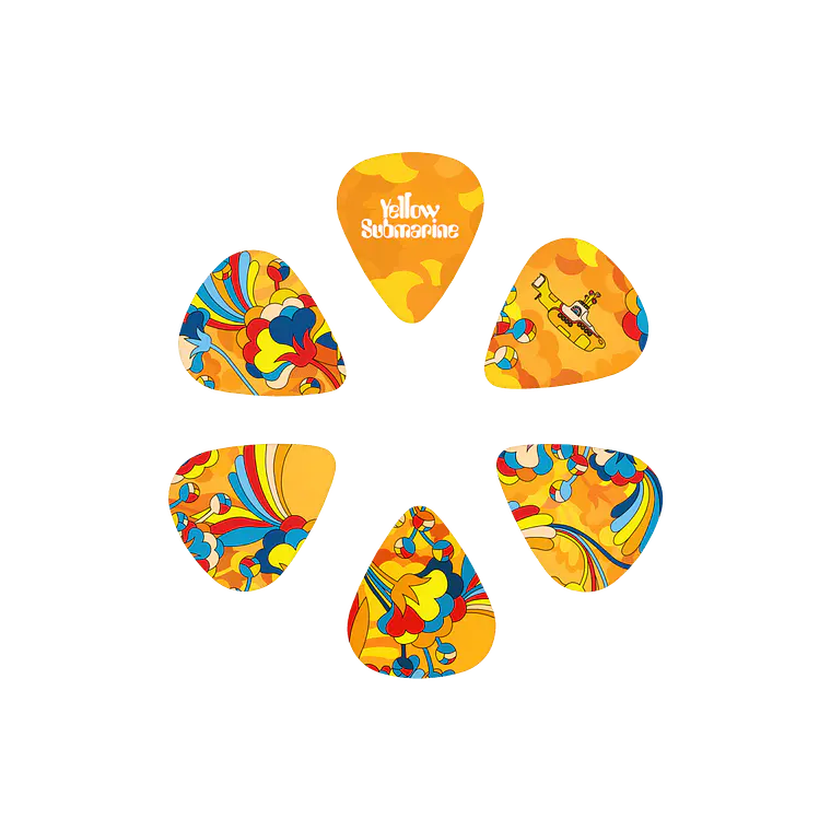 D'Addario Beatles Yellow Submarine 55th Anniversary Guitar Picks, Primrose Prairie, Medium Gauge (.70mm), 15-Pack 2