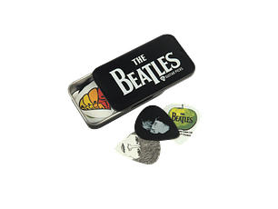D'Addario Beatles Signature Guitar Pick Tins, Logo, 15 palhetas