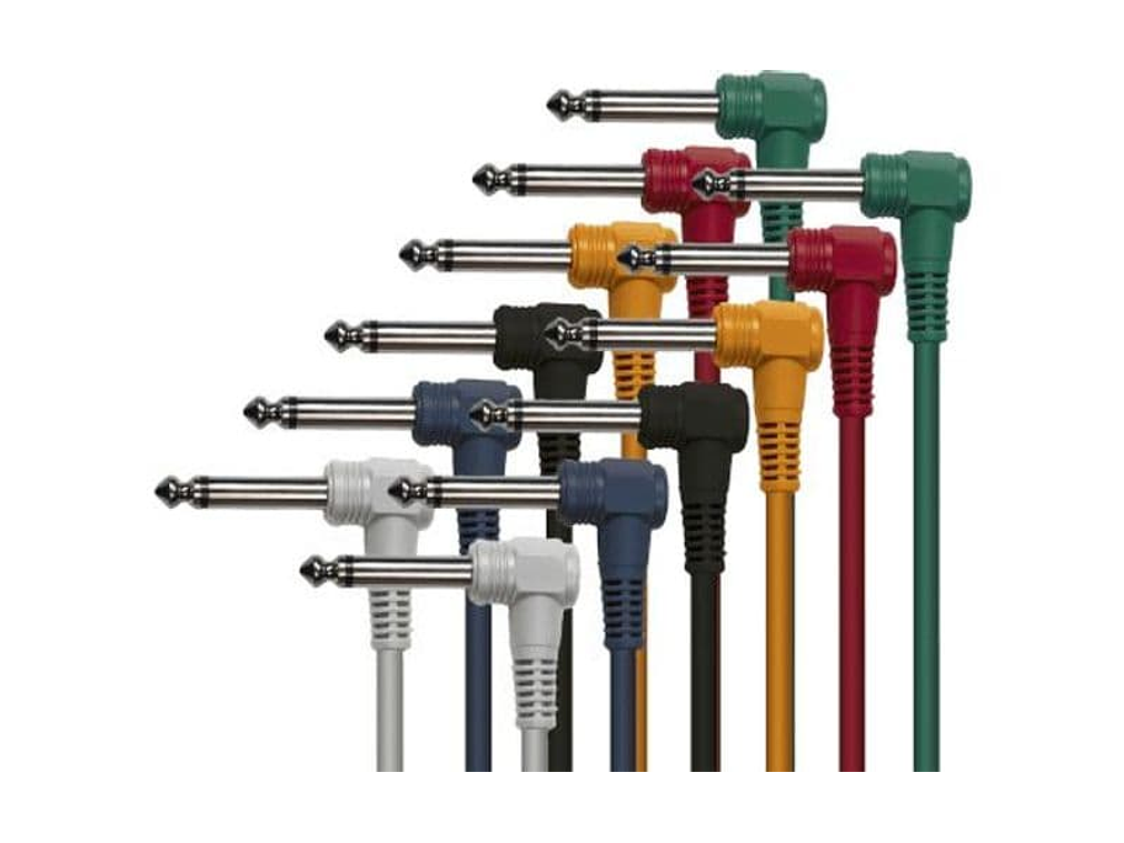 6 CABOS PATCH DE CORES - 30 CM. CONECTORES JACK MONO 1
