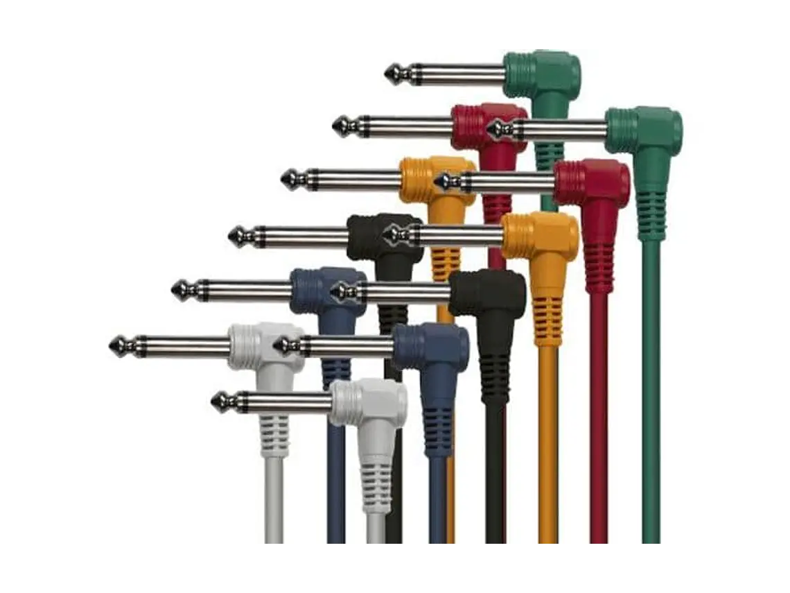 6 CABOS PATCH DE CORES - 30 CM. CONECTORES JACK MONO 1