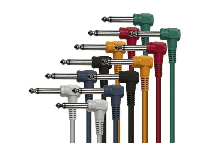 6 CABOS PATCH DE CORES - 30 CM. CONECTORES JACK MONO 1