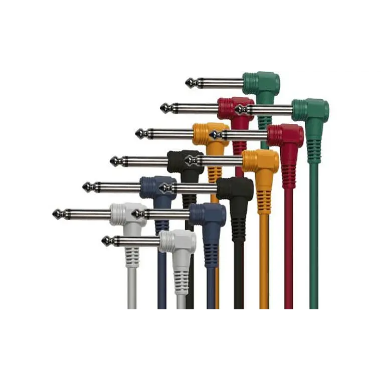 6 CABOS PATCH DE CORES - 30 CM. CONECTORES JACK MONO 1
