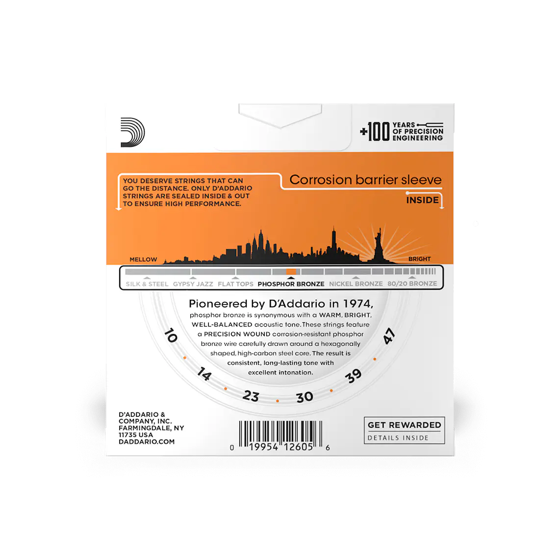 D'Addario EJ15-3D Phosphor Bronze Extra Light - 3 JOGOS 4