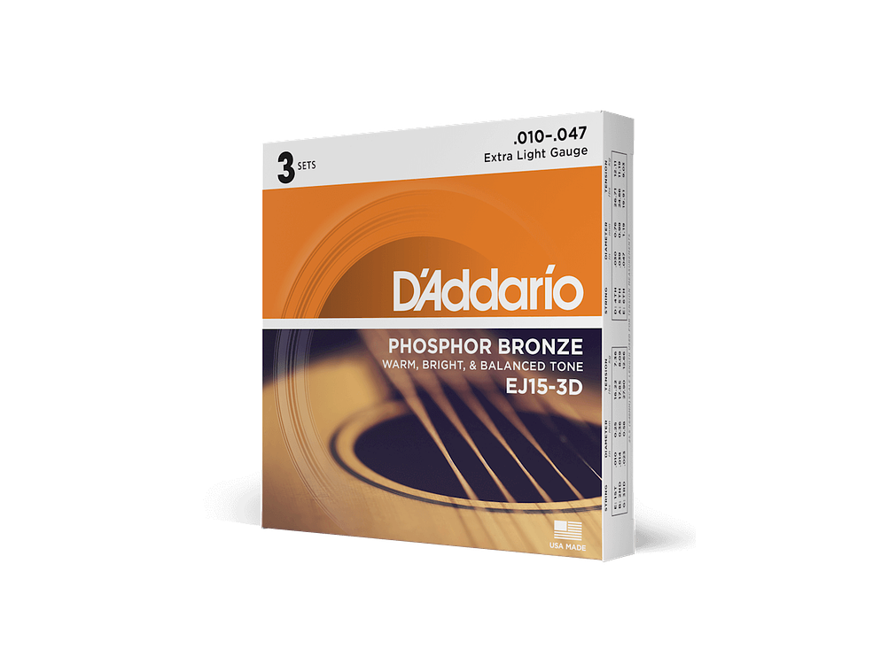 D'Addario EJ15-3D Phosphor Bronze X-Lite 3 JOGOS 6