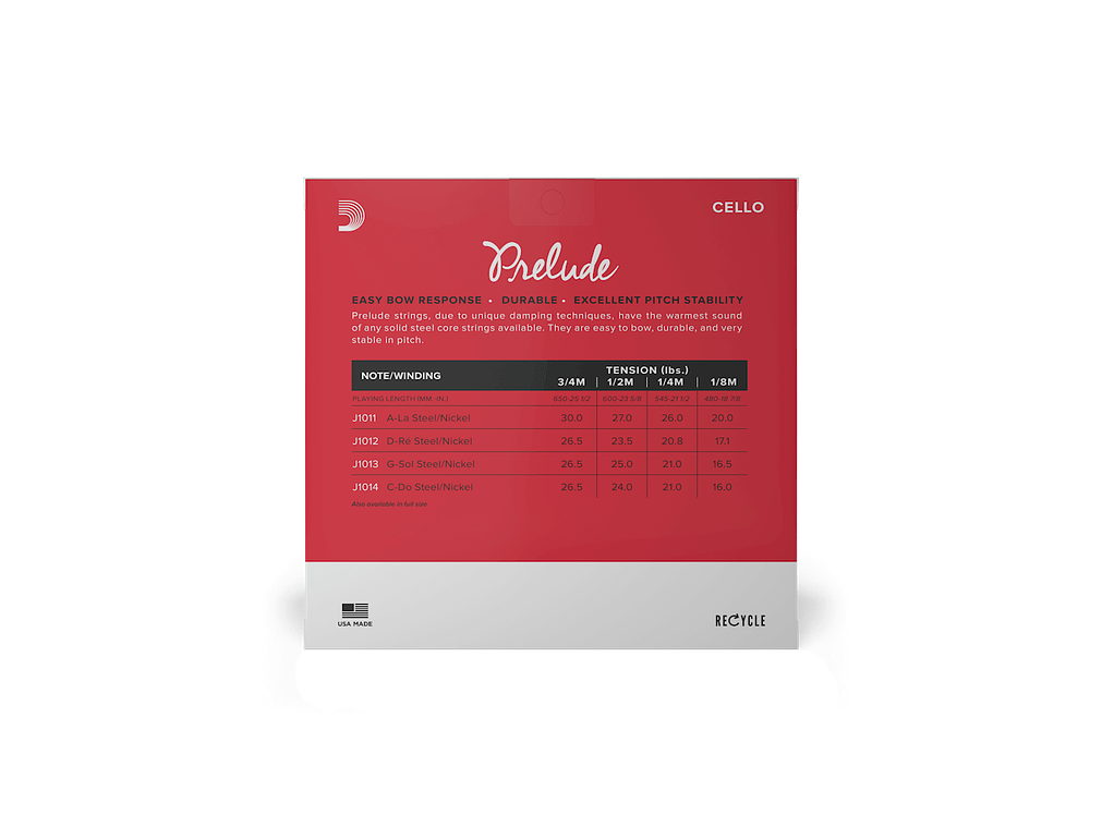 D'Addario Prelude Violoncelo Corda Ré, 3/4 Scale, Tensão Média 3