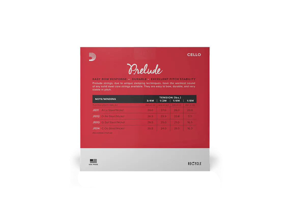 D'Addario Prelude Violoncelo Corda Ré, 3/4 Scale, Tensão Média 3