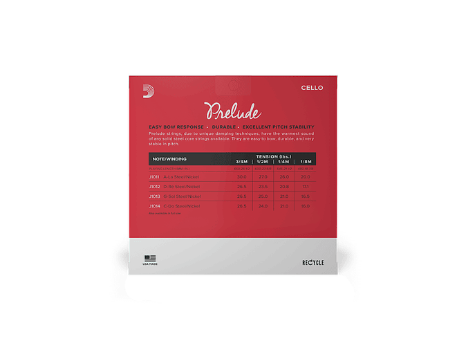 D'Addario Prelude Violoncelo Corda Ré, 3/4 Scale, Tensão Média 3