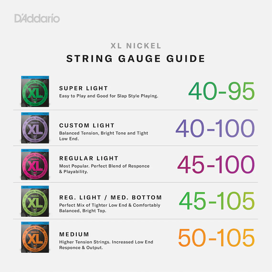 D'Addario EXL170 XL 45-105 baixo 4