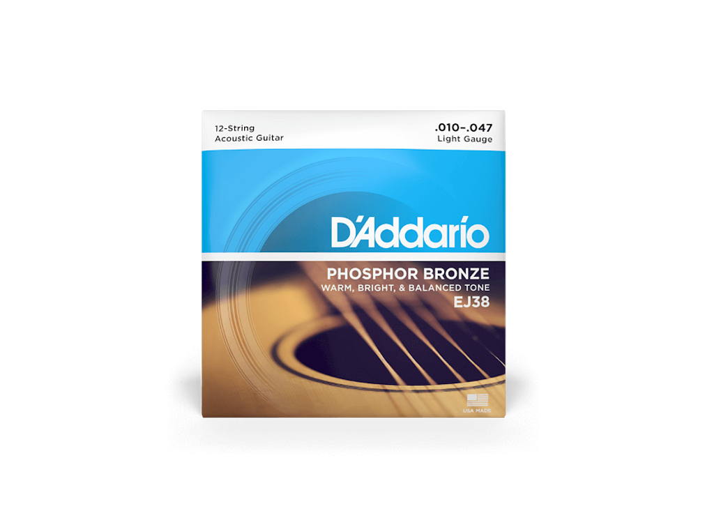 D'Addario EJ38 10-47 Light 12 cordas, Phosphor Bronze 1