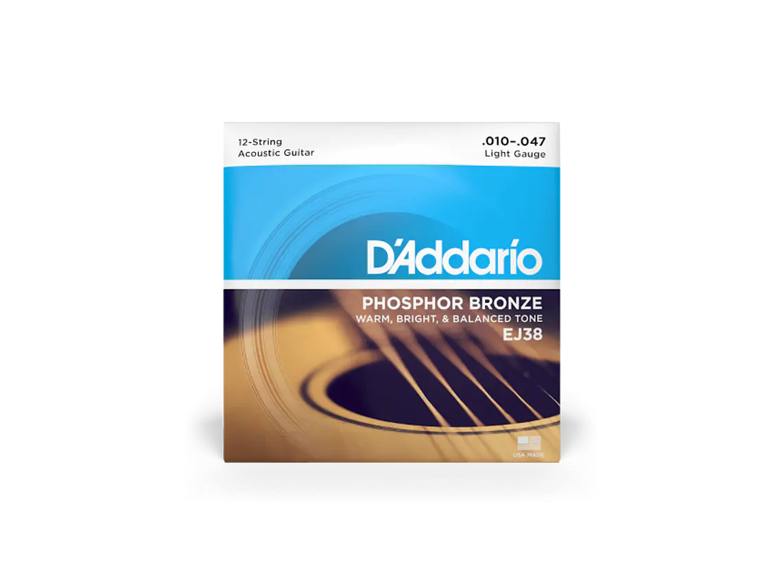 D'Addario EJ38 10-47 Light 12 cordas, Phosphor Bronze 1