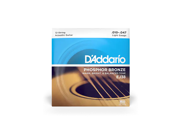 D'Addario EJ38 10-47 Light 12 cordas, Phosphor Bronze 1