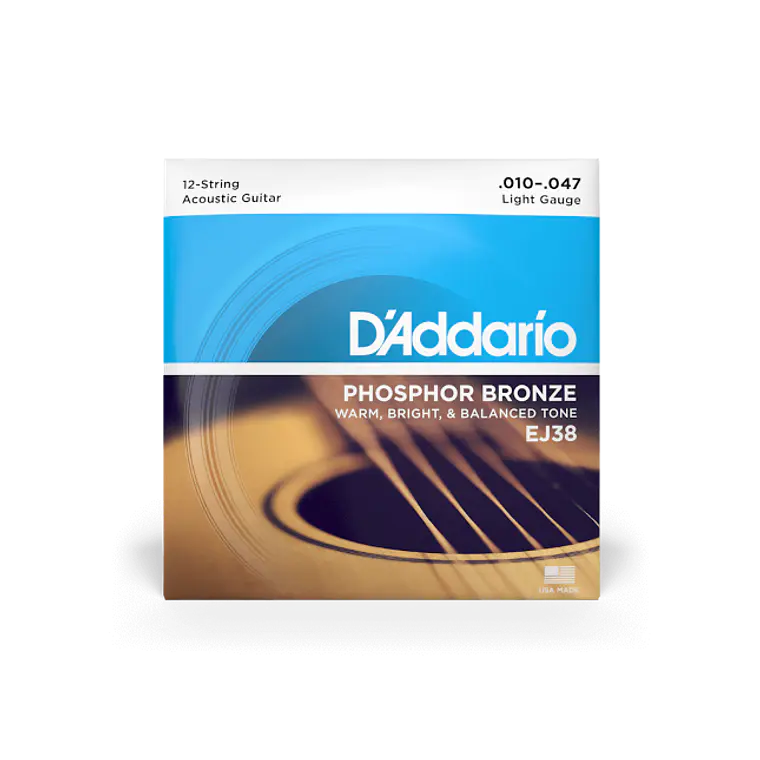 D'Addario EJ38 10-47 Light 12 cordas, Phosphor Bronze 1