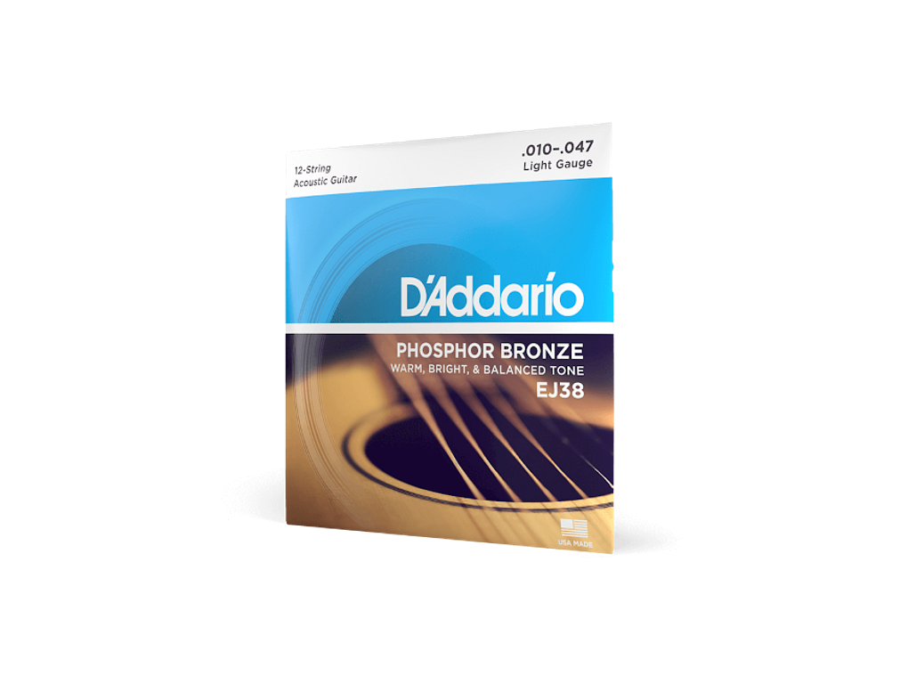 D'Addario EJ38 10-47 Light 12 cordas, Phosphor Bronze 2