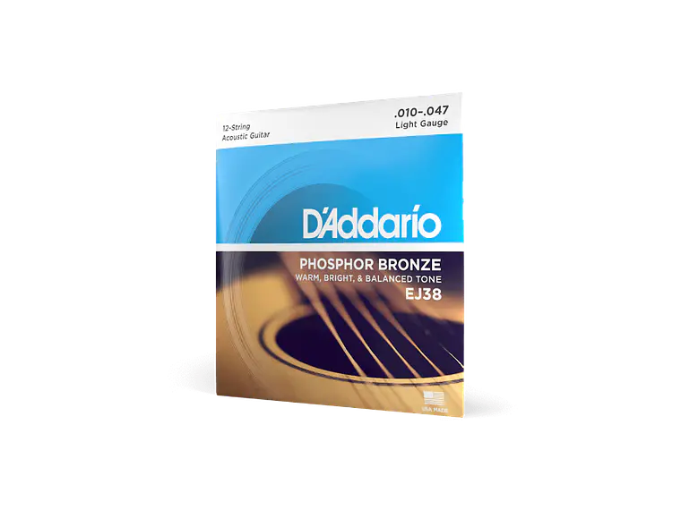 D'Addario EJ38 10-47 Light 12 cordas, Phosphor Bronze 2