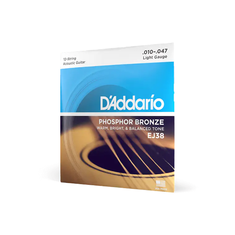 D'Addario EJ38 10-47 Light 12 cordas, Phosphor Bronze 2