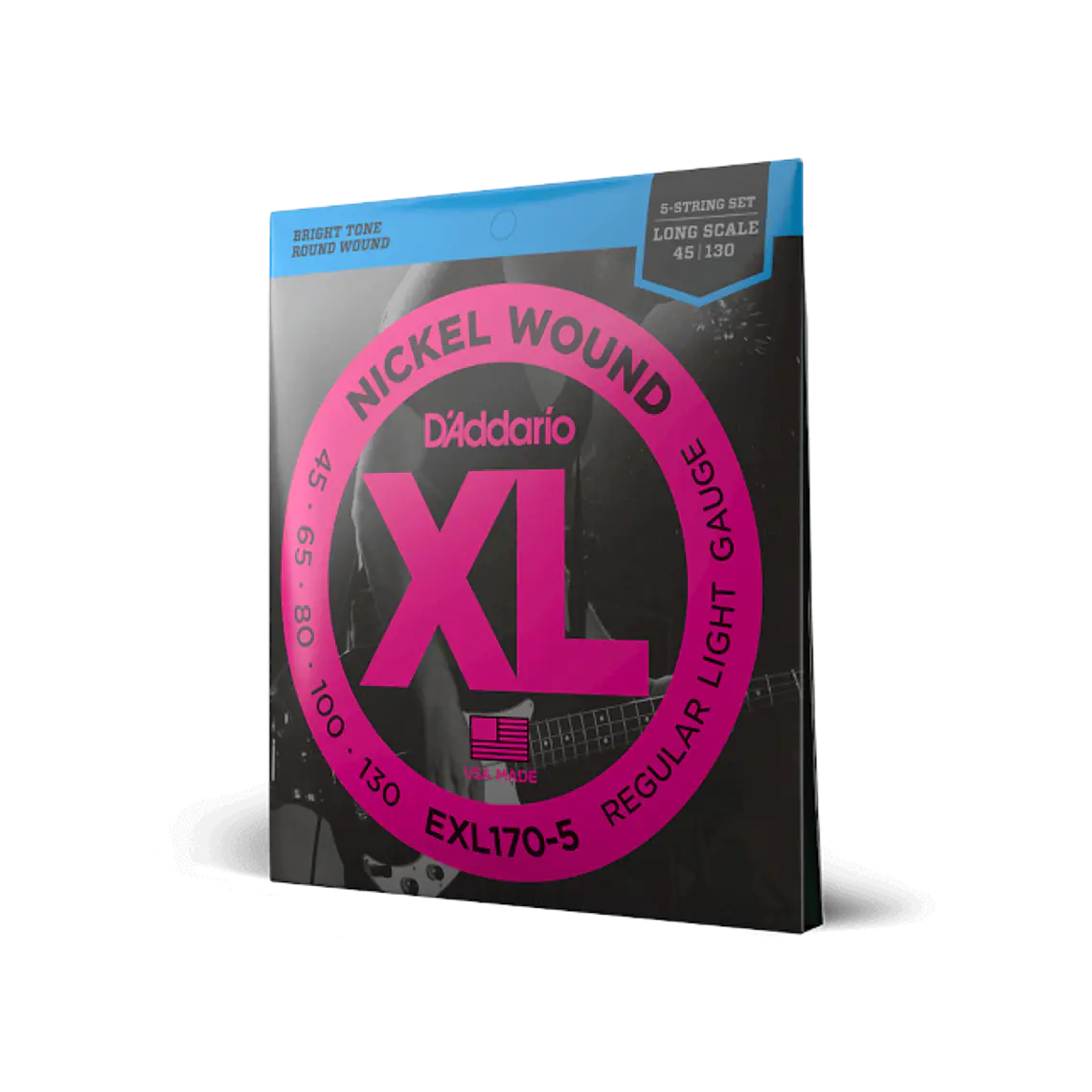 D'Addario EXL170-5 45-130 Regular Light 5 cordas , Long Scale, XL Nickel Bass Strings 2