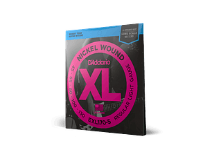 D'Addario EXL170-5 45-130 Regular Light 5 cordas , Long Scale, XL Nickel Bass Strings