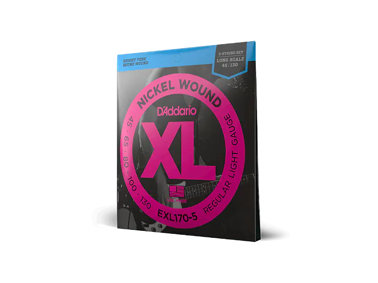 D'Addario EXL170-5 45-130 Regular Light 5 cordas , Long Scale, XL Nickel Bass Strings 2