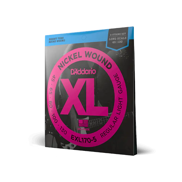 D'Addario EXL170-5 45-130 Regular Light 5 cordas , Long Scale, XL Nickel Bass Strings 2