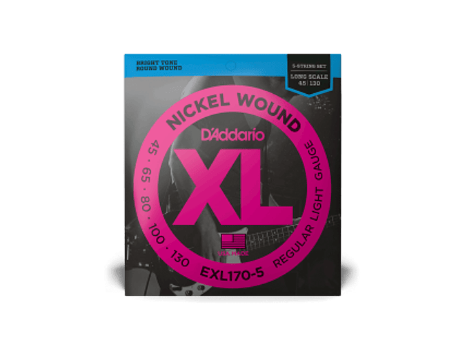 D'Addario EXL170-5 45-130 Regular Light 5 cordas , Long Scale, XL Nickel Bass Strings 2