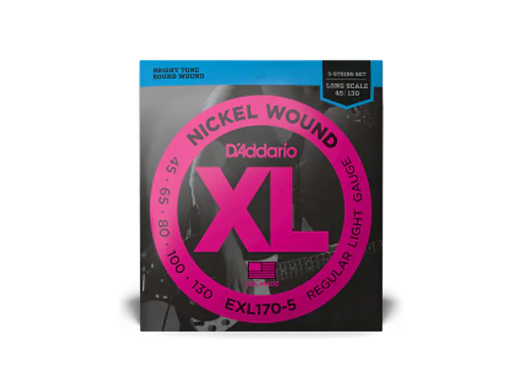 D'Addario EXL170-5 45-130 Regular Light 5 cordas , Long Scale, XL Nickel Bass Strings 1