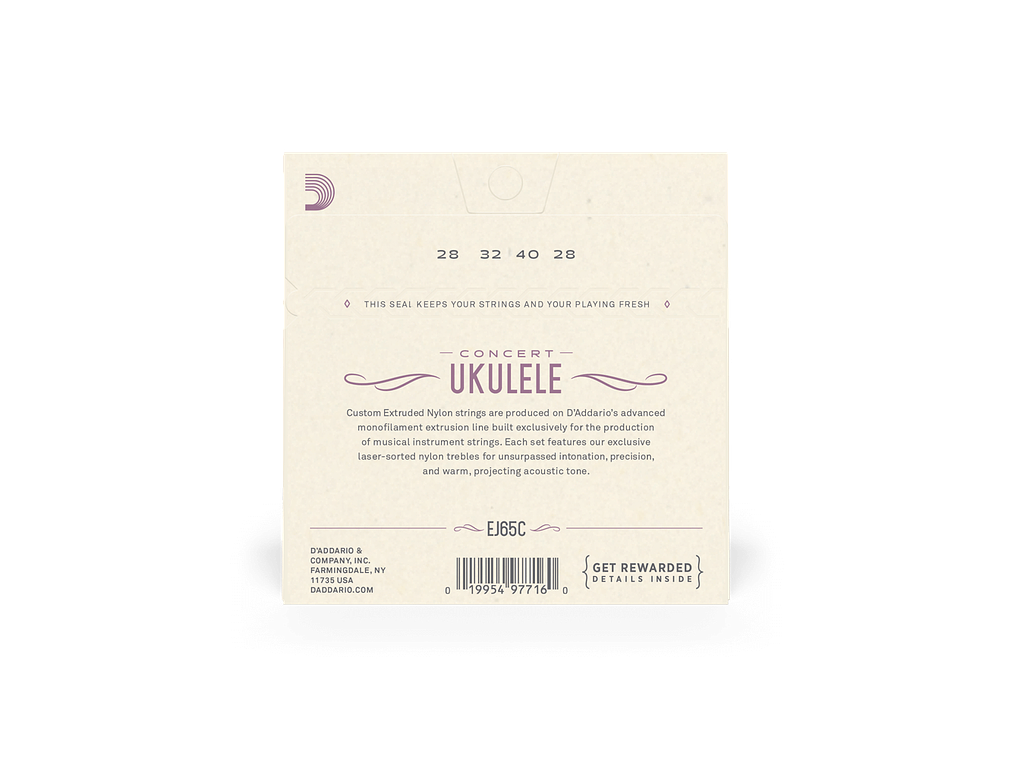 D'Addario EJ65C Pro-Arté Custom Extruded Nylon Ukulele Strings, Concert 2