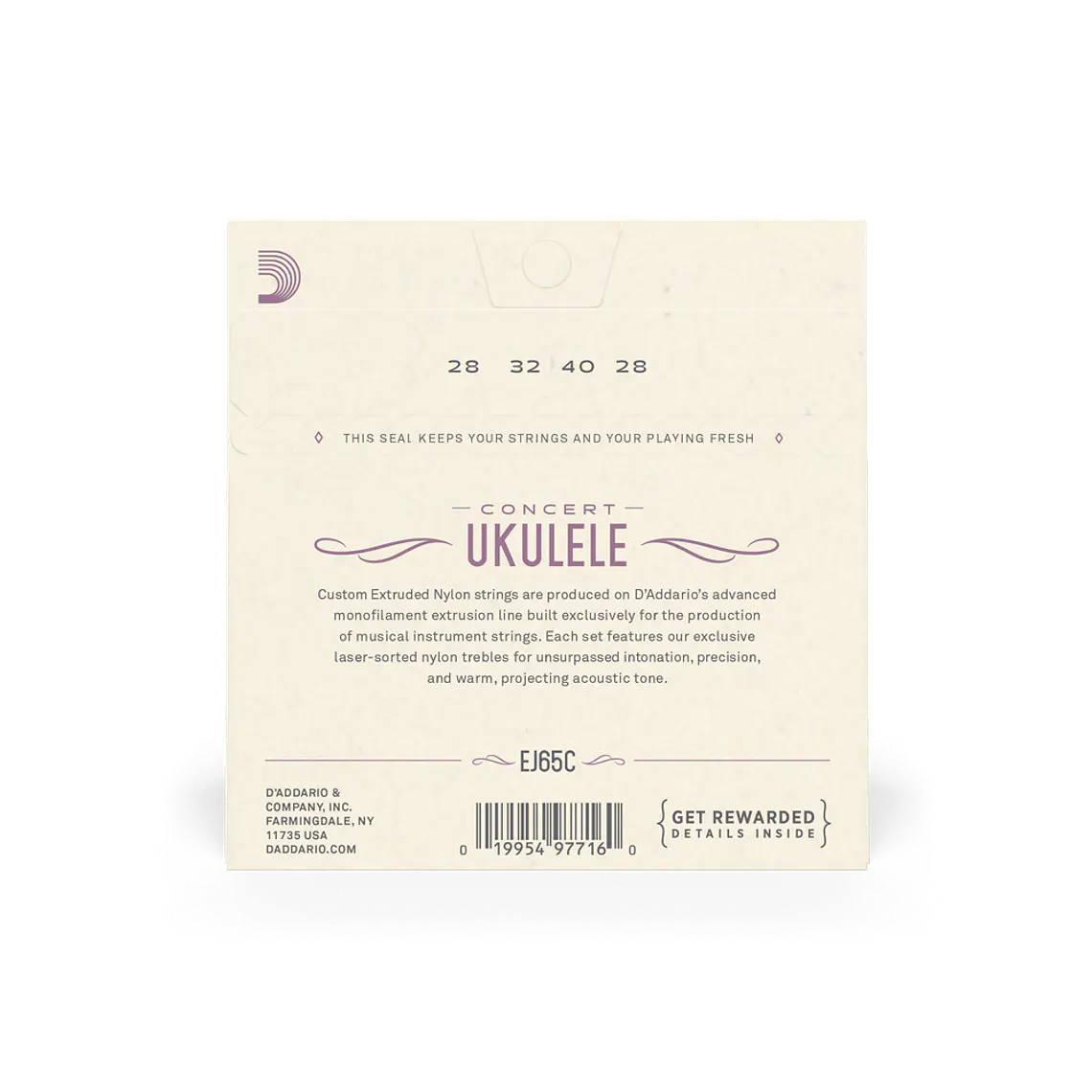 D'Addario EJ65C Pro-Arté Custom Extruded Nylon Ukulele Strings, Concert 2
