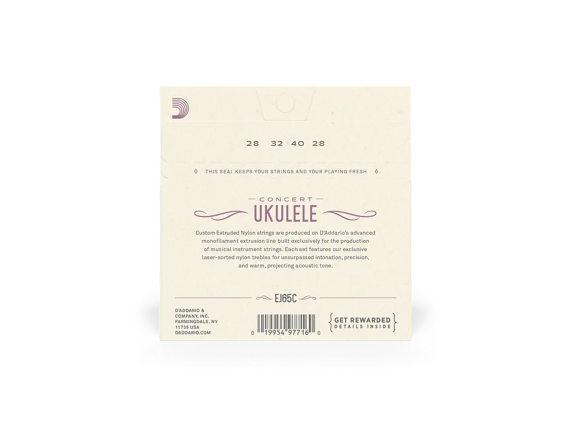 D'Addario EJ65C Pro-Arté Custom Extruded Nylon Ukulele Strings, Concert 2