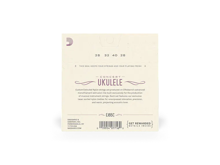 D'Addario EJ65C Pro-Arté Custom Extruded Nylon Ukulele Strings, Concert 2