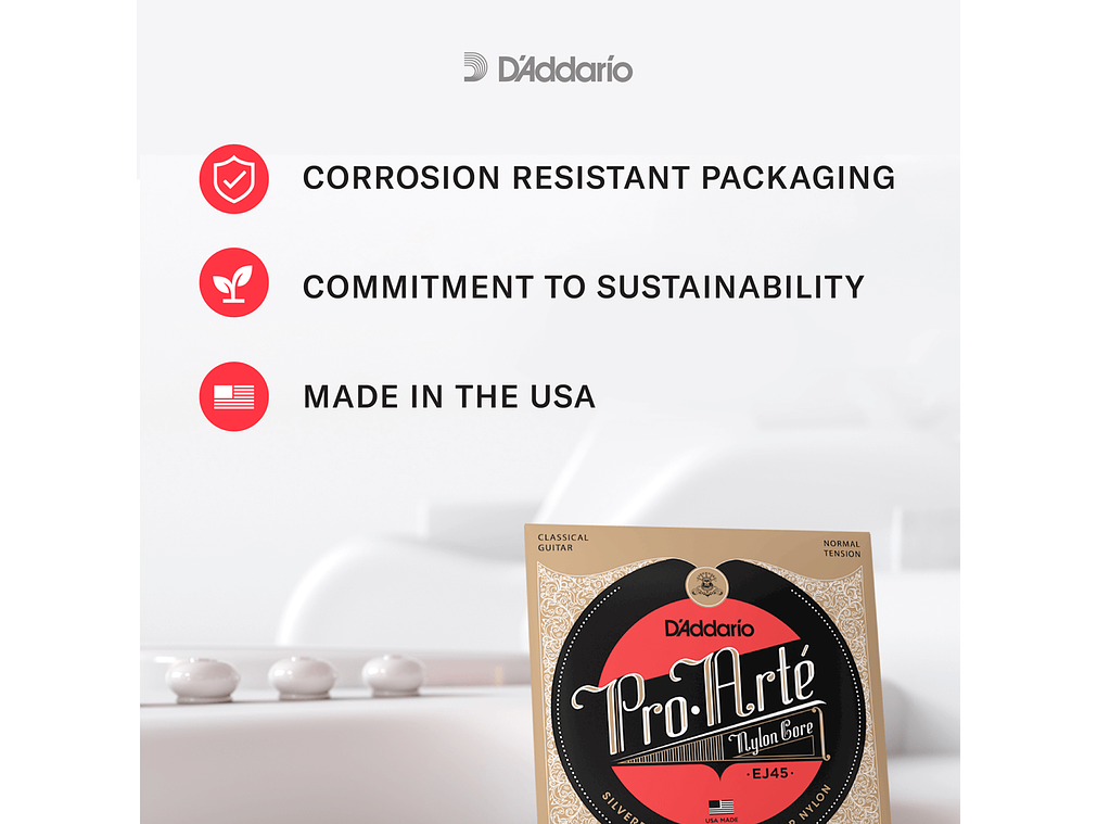 D'Addario EJ45FF Tensão Normal, Pro-Arté Carbon  5